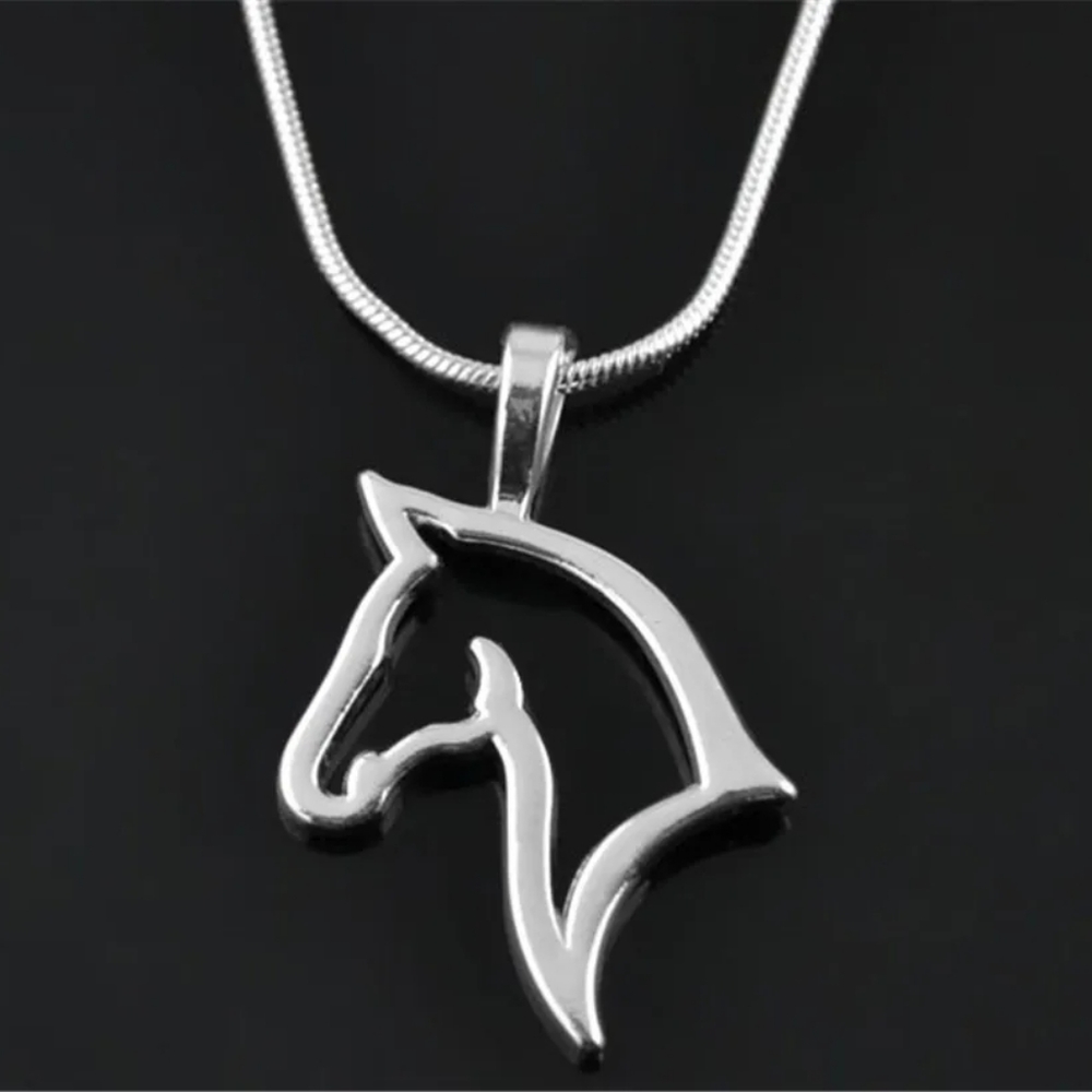 Silver Plated Charm Silver Horse Pendant Necklace - Picture 2 of 6